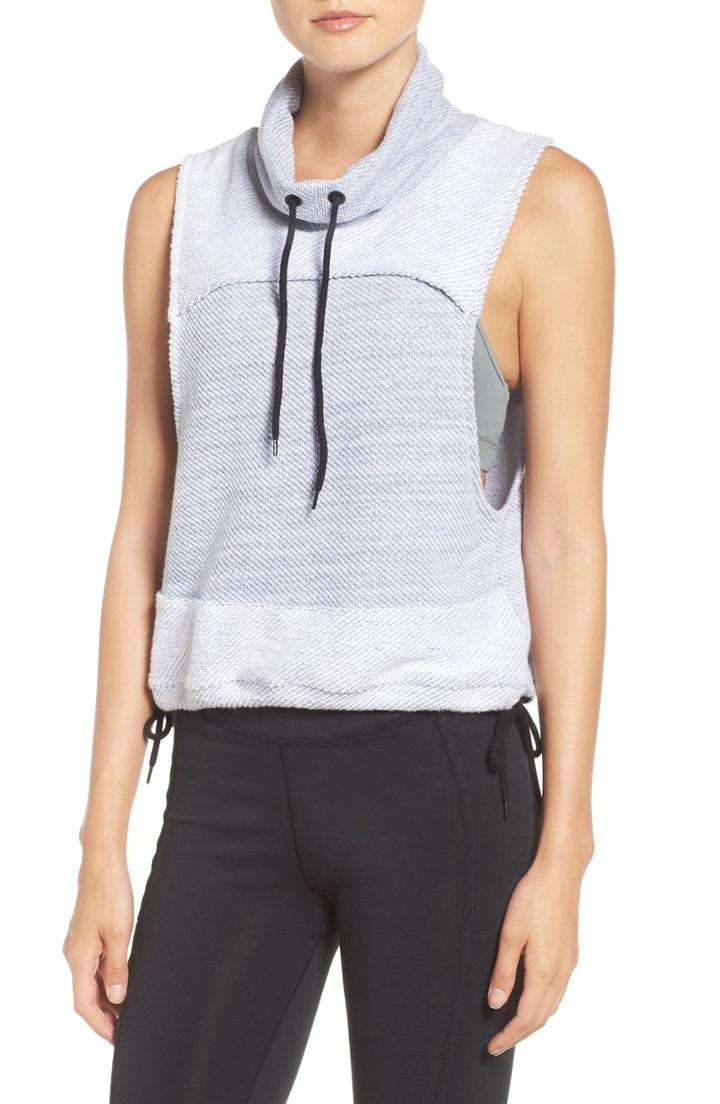 Women's Free People 'wrap It Up' Funnel Neck Vest - Grey