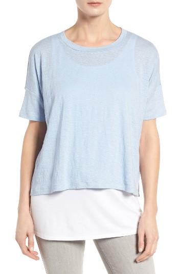 Women's Eileen Fisher Organic Linen Jersey Tee - Blue