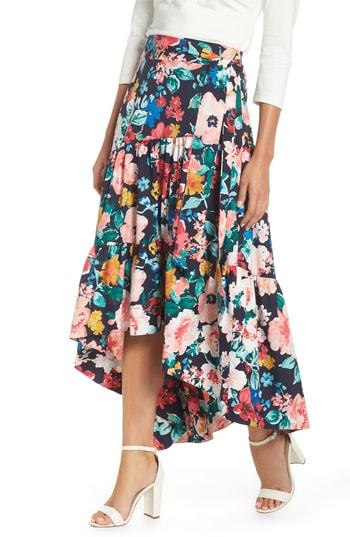 Women's Eliza J High/low Tiered Skirt - Blue
