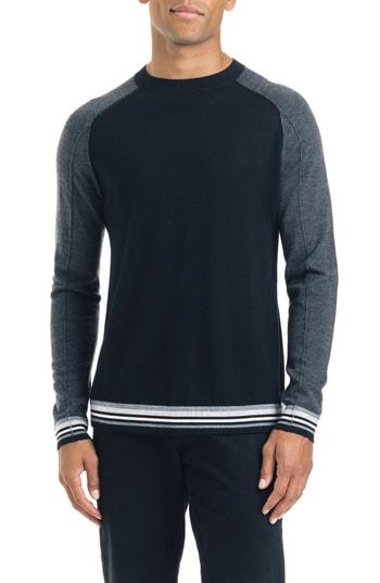 Men's Good Man Brand Mix Modern Slim Fit Wool Sweater - Black