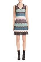 Women's M Missoni Metallic Ripple Knit A-line Dress