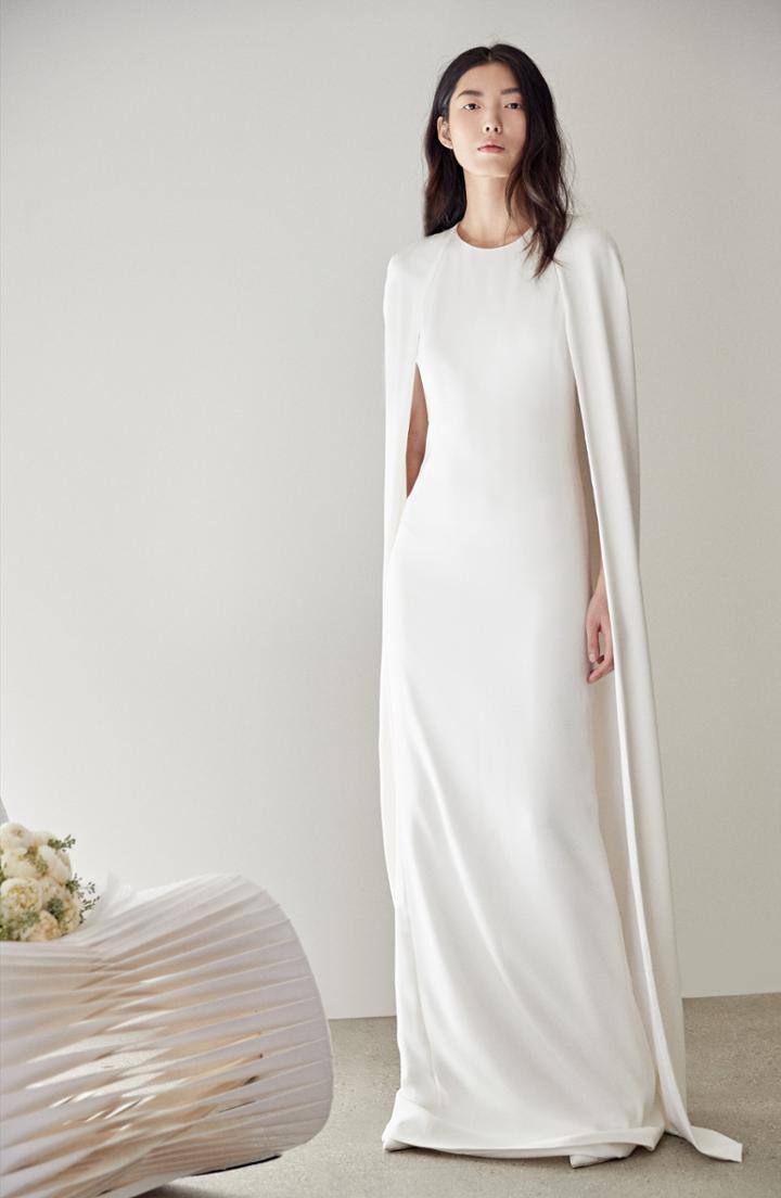Women's Stella Mccartney Cape Sheath Gown Us / 34 It - White