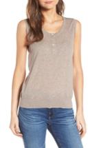 Women's James Perse Henley Tank Sweater - Brown
