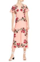Women's Sandro Floral Flutter Sleeve Dress Us / 36 Fr - Pink