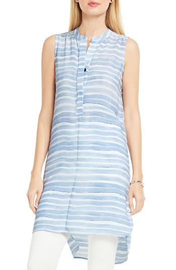 Women's Vince Camuto Stripe Henley Tunic - Blue