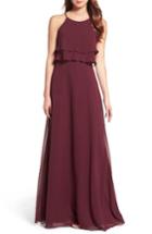 Women's Jenny Yoo Charlie Ruffle Bodice Gown - Red