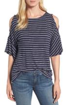 Women's Caslon Cold Shoulder Flutter Sleeve Top - Blue