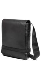 Men's Moleskine Leather Reporter Bag - Black