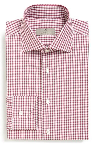 Men's Canali Trim Fit Check Dress Shirt