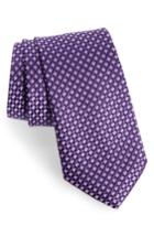 Men's Nordstrom Men's Shop Milton Micro Silk Tie, Size - Purple