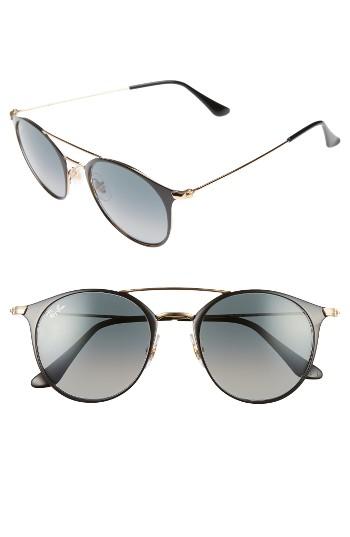 Women's Ray-ban 49mm Gradient Round Sunglasses - Black