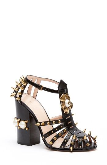 Women's Gucci 'kendall' Ankle Strap Pump .5us / 39.5eu - Black