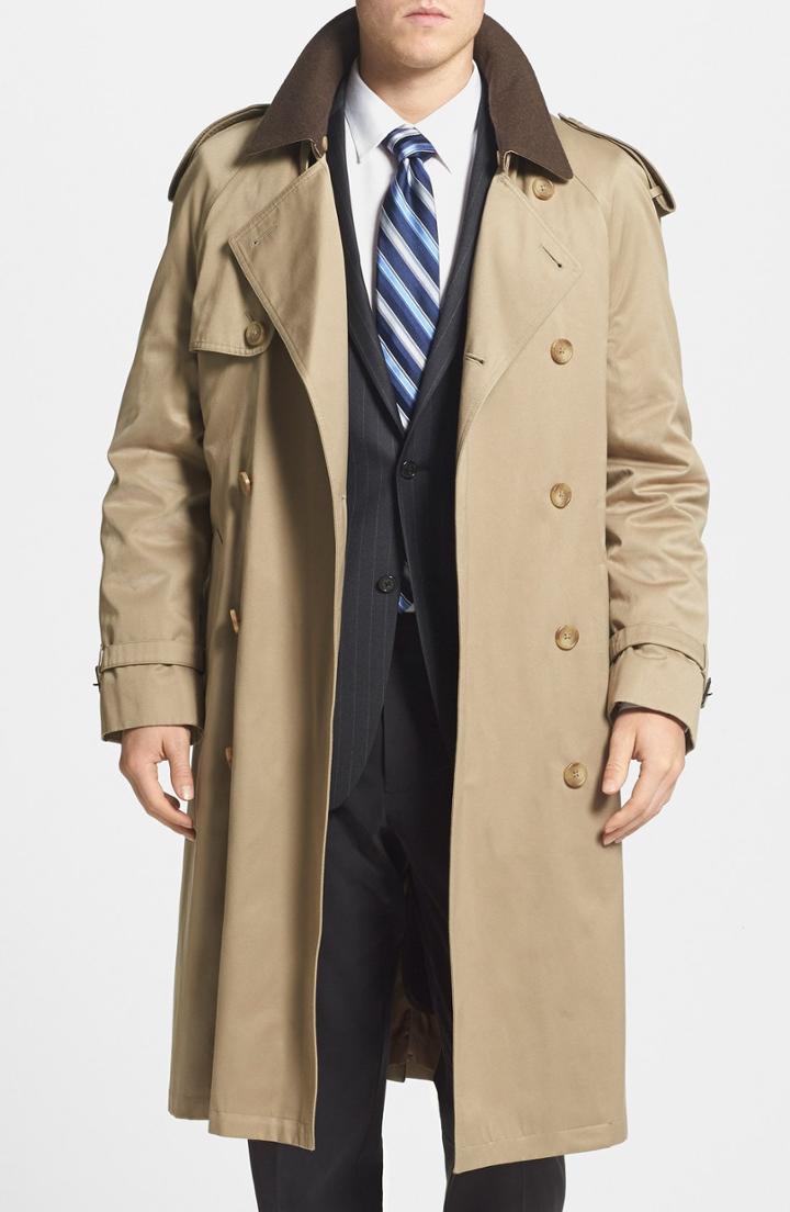 Men's Hart Schaffner Marx Barrington Classic Fit Cotton Blend Trench Coat S - Beige