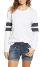 Women's Treasure & Bond Varsity Stripe Cotton Tee, Size - White
