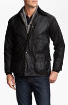 Men's Barbour 'bedale' Regular Fit Waxed Cotton Jacket - Black