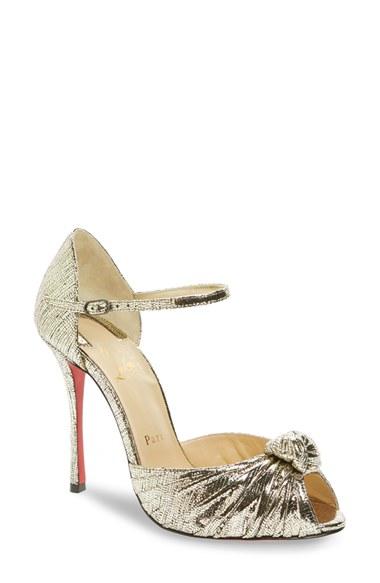 Women's Christian Louboutin Marchavekel Knot Sandal Us / 35eu - Metallic