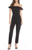 Women's French Connection Off The Shoulder Ruffle Jumpsuit - Black