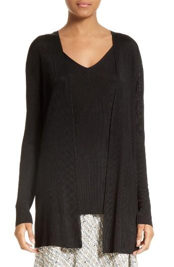 Women's Lafayette 148 New York Ribbed Open Cardigan