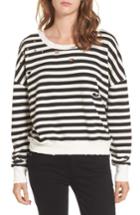 Women's Splendid West Village Destroyed Crop Sweatshirt - Black