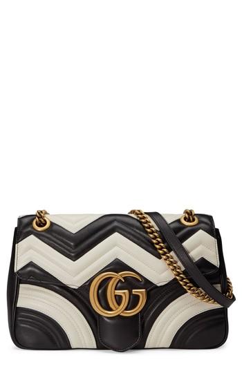 Gucci Medium Gg Marmont 2.0 Leather Shoulder Bag - White