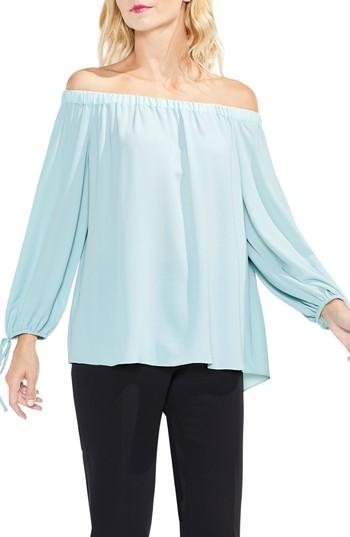 Women's Vince Camuto Tie-cuff Off The Shoulder Blouse, Size - Blue