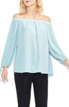 Women's Vince Camuto Tie-cuff Off The Shoulder Blouse, Size - Blue