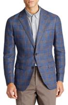 Men's Bonobos Slim Fit Plaid Linen Blend Blazer R - Blue