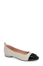 Women's Taryn Rose Penelope Cap Toe Ballet Flat M - Ivory