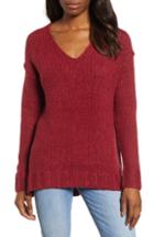 Women's Caslon Chunky V-neck Pullover - Red