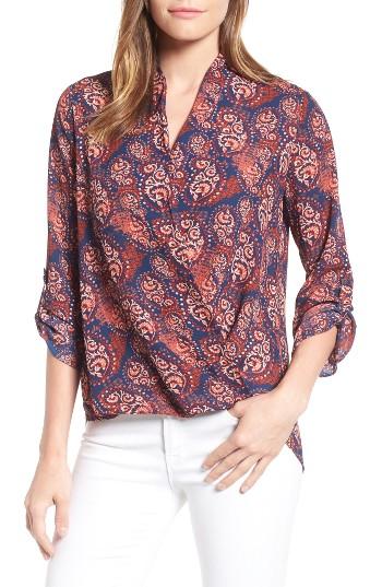 Women's Pleione Faux Wrap Blouse - Blue