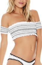 Women's L Space Adrianna Smocked Bikini Top - White