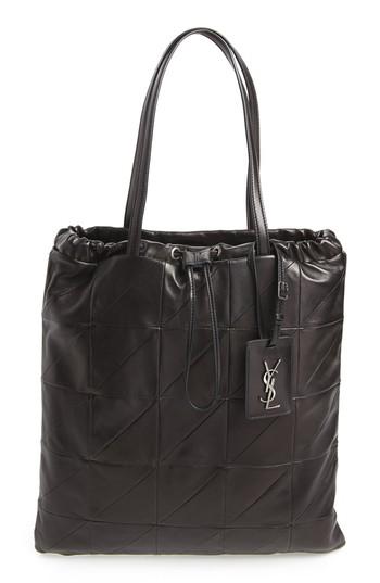 Saint Laurent Antibe Flat Leather Shopper - Black