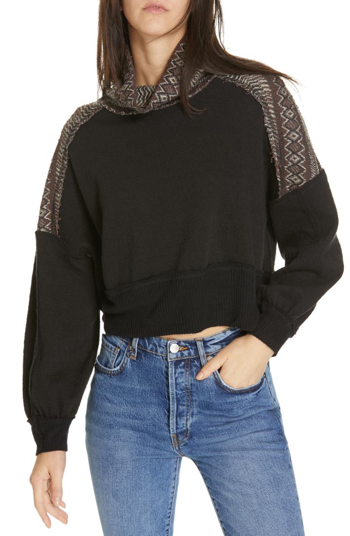 Women's Free People At The Lodge Turtleneck Pullover - Blue