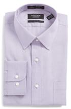 Men's Nordstrom Men's Shop Smartcare(tm) Trim Fit Solid Dress Shirt .5 32/33 - Purple