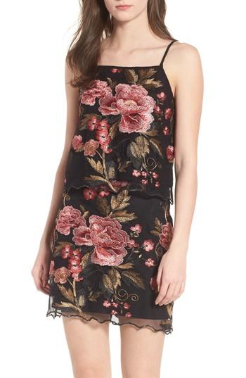 Women's Band Of Gypsies Sunset Embroidered Tank Top - Black