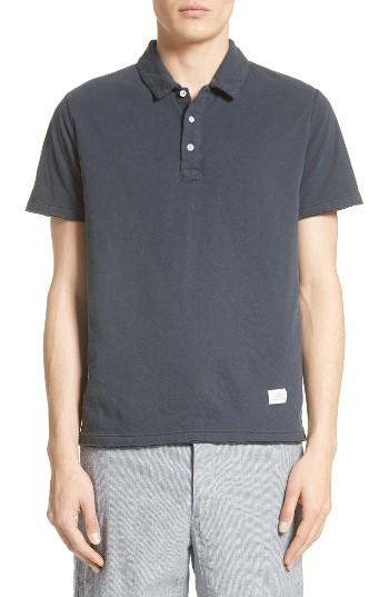 Men's Rag & Bone Standard Issue Double Knit Polo - Blue