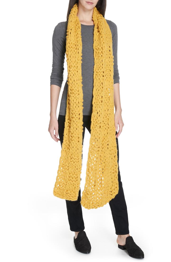 Women's Eileen Fisher Alpaca Blend Scarf, Size - Yellow