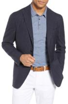 Men's Boglioli Trim Fit Check Wool & Silk Sport Coat Us / 50 Eu R - Blue