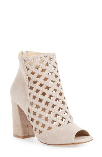 Women's Kristin Cavallari Luxembourg Cage Peep Toe Bootie .5 M - Grey