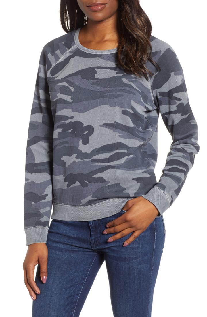 Women's Lucky Brand Camo Print Sweatshirt - Blue
