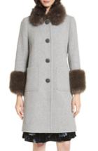 Women's Kate Spade New York Faux Fur Trim Coat