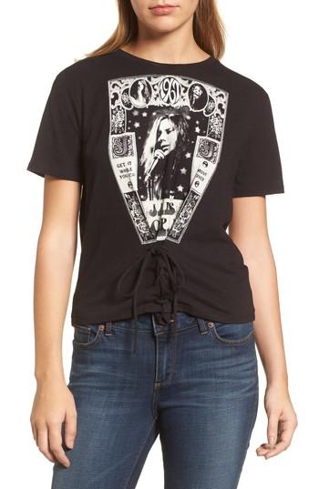 Women's Lucky Brand Janis Joplin Lace-up Tee - Black