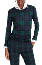 Women's J.crew Blackwatch Plaid Tippi Sweater, Size - Black