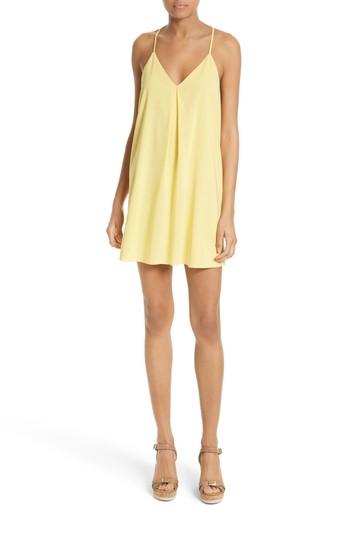 Women's Alice + Olivia Fierra Stretch Silk Slipdress - Yellow