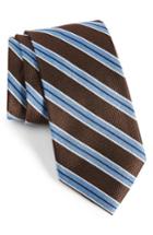 Men's Nordstrom Men's Shop Classic Stripe Silk Tie, Size - Brown