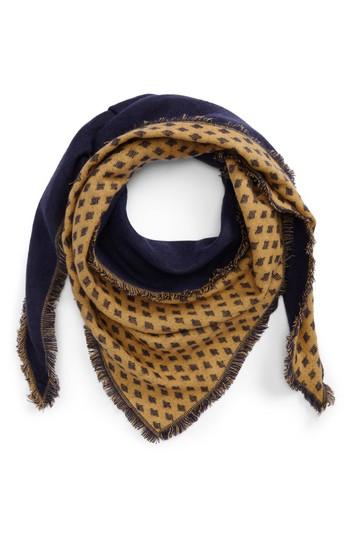 Women's Bp. Reversible Diamond Pattern Triangle Scarf, Size - Blue
