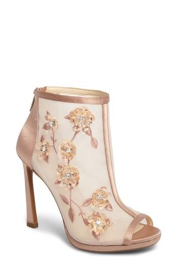 Women's Jessica Simpson Pedell Peep Toe Bootie M - Beige