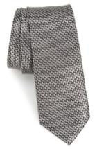 Men's Nordstrom Men's Shop Iris Solid Silk Skinny Tie, Size - Black