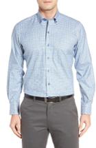 Men's David Donahue Plaid Sport Shirt, Size - Blue