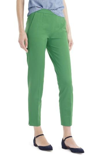 Women's J.crew 'martie' Bi-stretch Cotton Blend Pants - Green